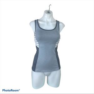 Athleta Gray Racerback Tank Top Crisscross Straps  [160]
